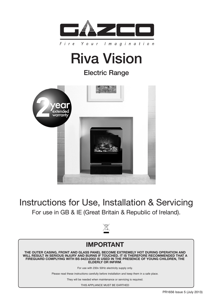 Gazco Riva Vision Electric Stove Instructions Manualzz