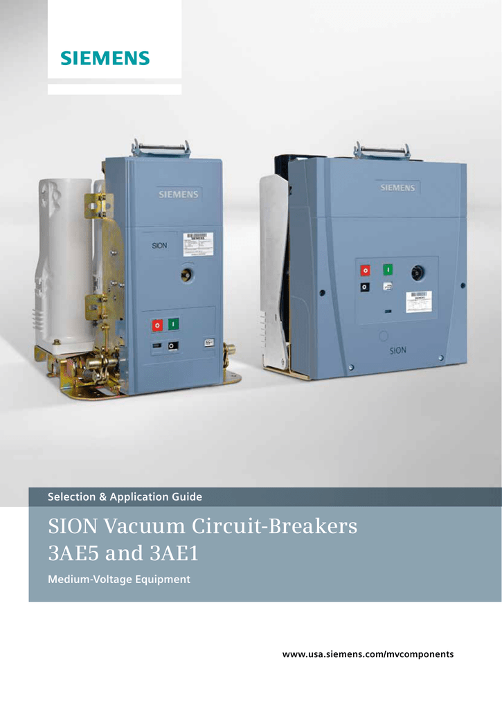 MediumVoltage IEC SION Vacuum Circuit Breaker (US Catalog) Manualzz