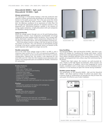 StecaGrid 8000+ 3PH & 10000+ 3PH Datasheet | Manualzz