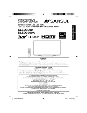 Sansui SLED3900A Owner's Manual | Manualzz