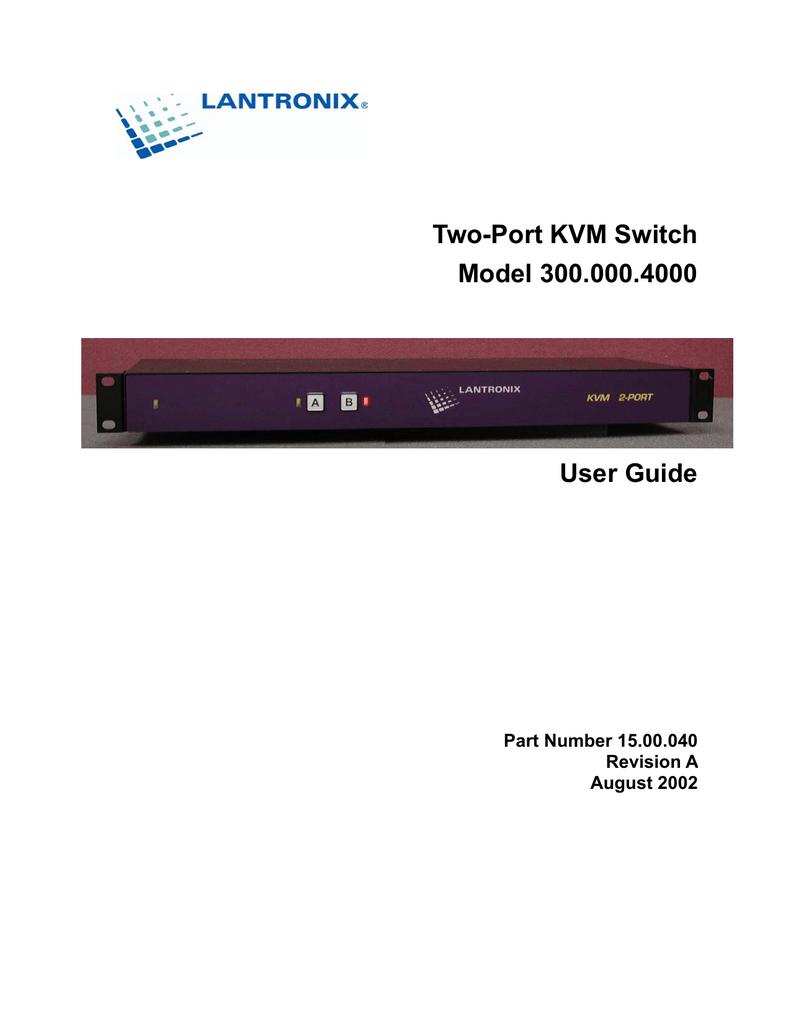 TwoPort KVM Switch Model 300.000.4000 User Guide Manualzz