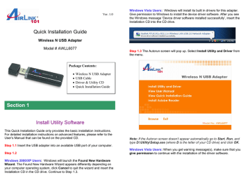 airlink101 wireless adapter awll6075