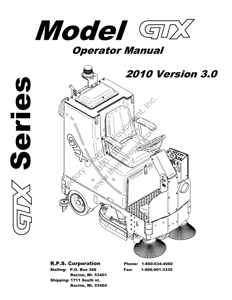 Factory Cat Gtx Micro Rider Floor Scrubber User Manual Manualzz