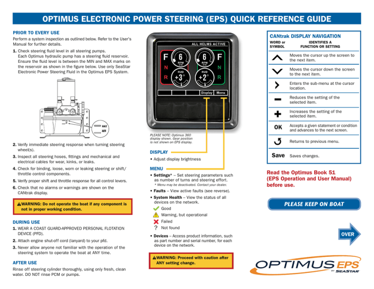 Optimus EPS Quick Reference Guide Manualzz