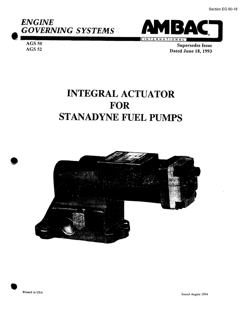 Stanadyne fuel injection pump manual free