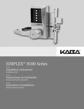 Kaba Simplex 8100 Series Installation Instructions Manual | Manualzz