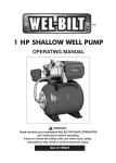 Wel-Bilt 1 HP Shallow Well Pump Operating Manual
