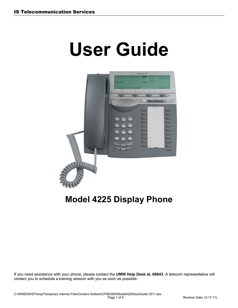 Ericsson Aastra User Manual 4225 Manualzz