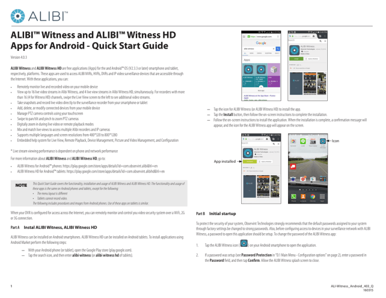 Alibi Witness App Manual | Manualzz