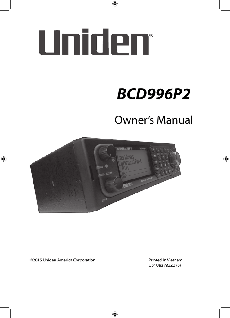 Uniden BCD996P2 Radio Scanner User Manual | Manualzz