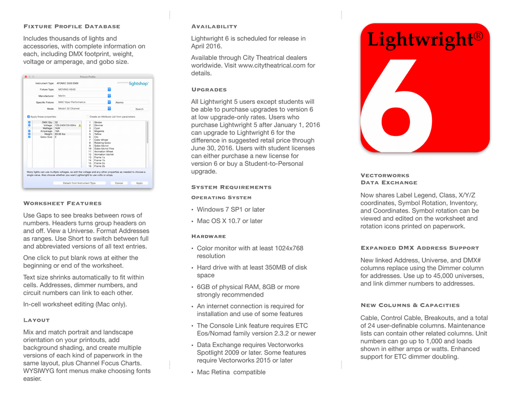 paperwork you can print with lightwright 6