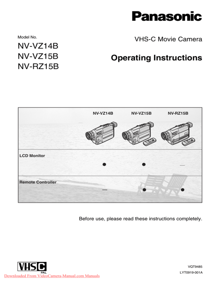 Panasonic Nv Vz14 User Guide Manual Pdf Manualzz