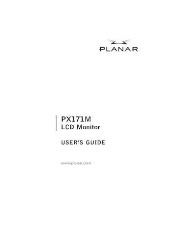 Planar PX171M User's Guide | Manualzz