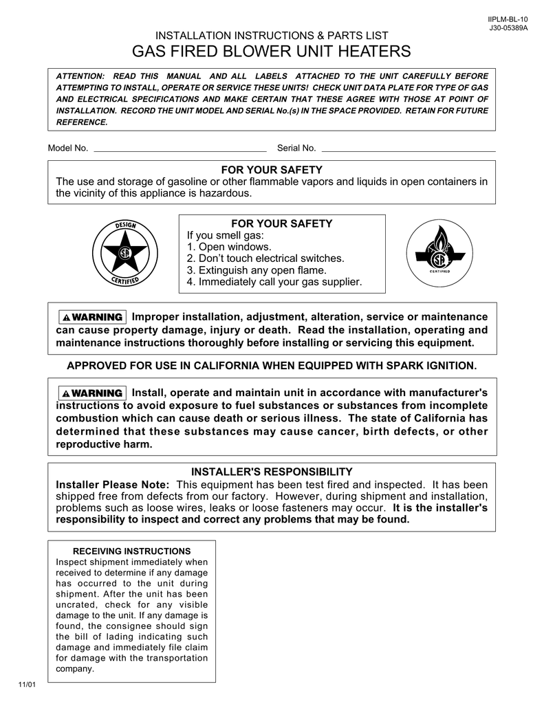 Beacon Morris Standing Pilot Blower Type Unit Heater Installation Manual | Manualzz | Beacon Morris Wiring Diagram | | manualzz