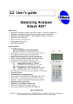 Balancing Analyser Adash 4201 User's guide