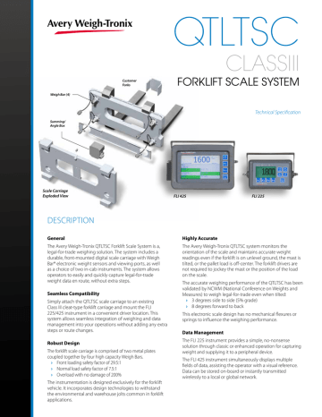 QTLTSC class III Forklift Scale Spec Sheet | Manualzz