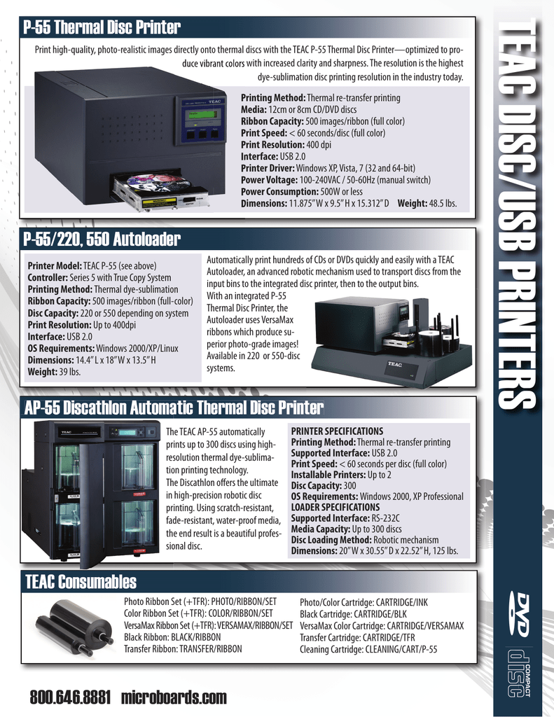 Download Datasheet For Teac P 55 By Microboards Technology Manualzz