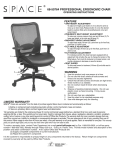 SPACE 68-50764 Ergonomic Chair Operating Instructions