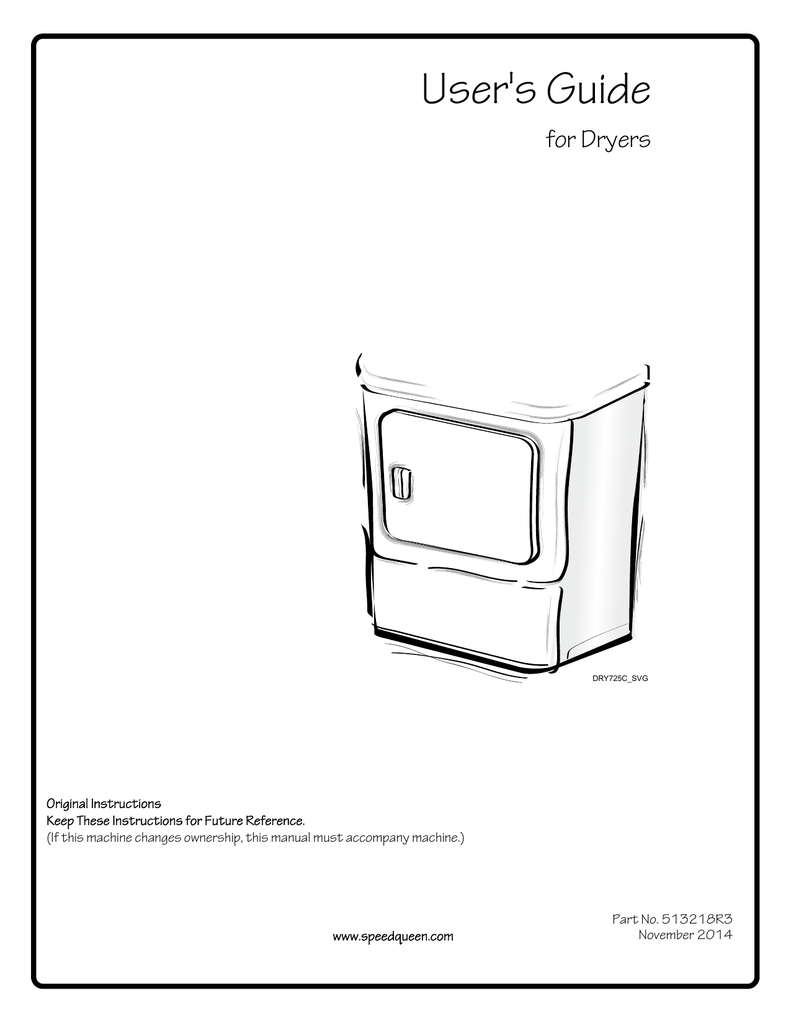 Speed Queen Dryer User manual Manualzz