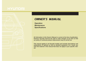 Hyundai 2012 Santa Fe Sport, Santa Fe 2012, Santa Fe Owner's manual