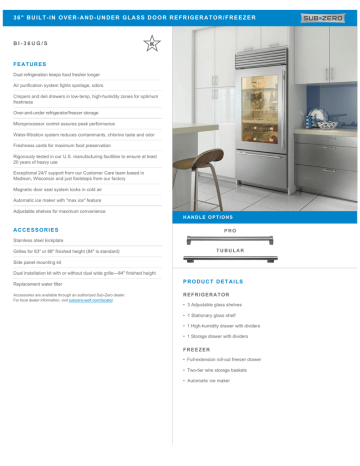 BI-36UG/S Quick Reference Guide - Standard Installation | Manualzz