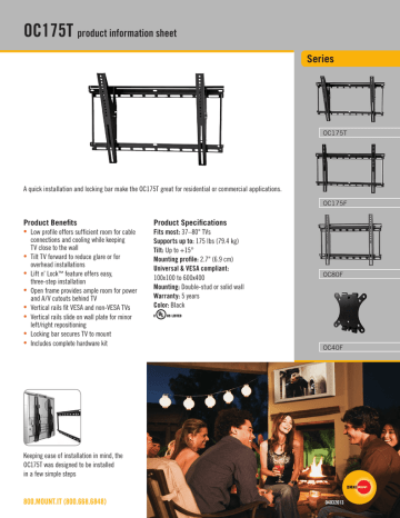 OmniMount OC175T TV Ceiling & Wall Mount Application Guide | Manualzz