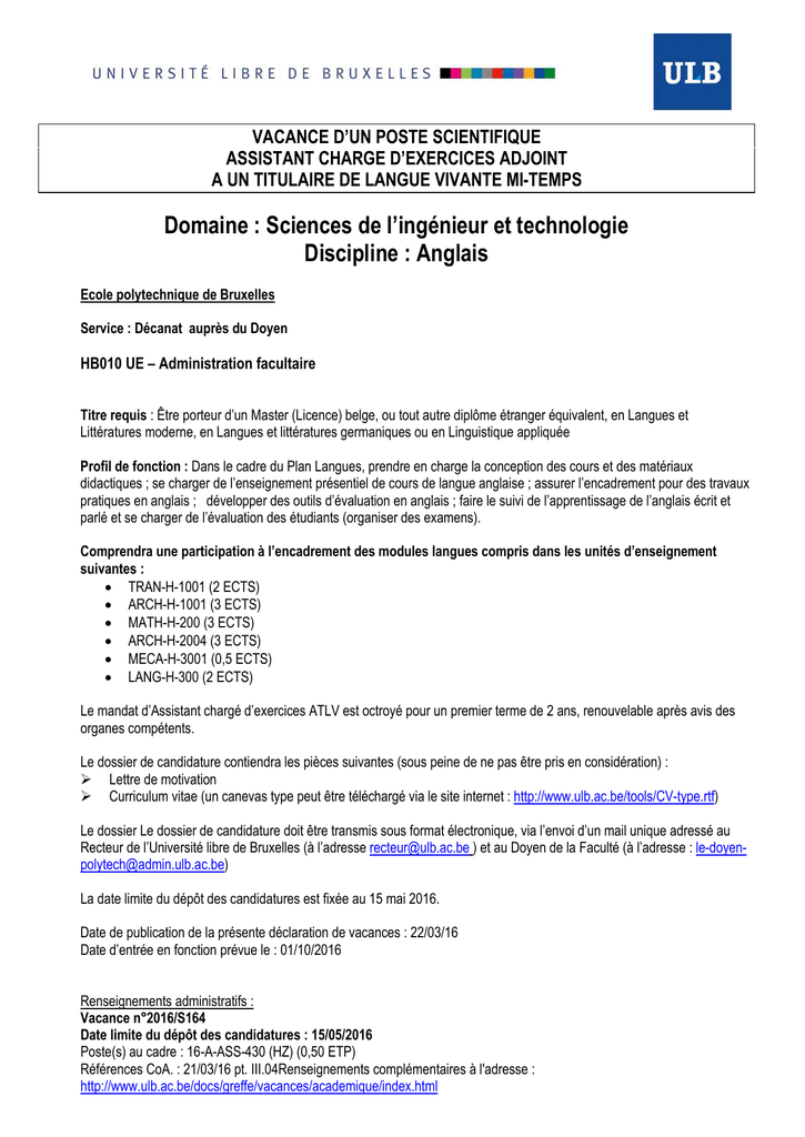 Poste Scientifique Assistant Charge D Exercices Adjoint A Un