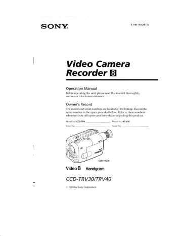 Sony Ccd Trv30 Manual Manualzz