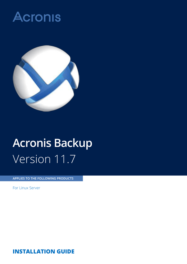 acronis backup for linux server