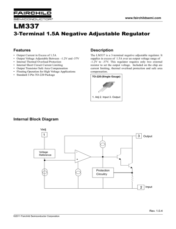 x5 LM337 FAIRCHILD Negative Adjustable Regulator IC