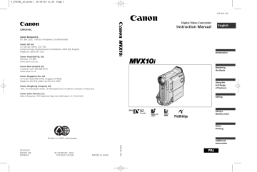 canon mvx10i manual