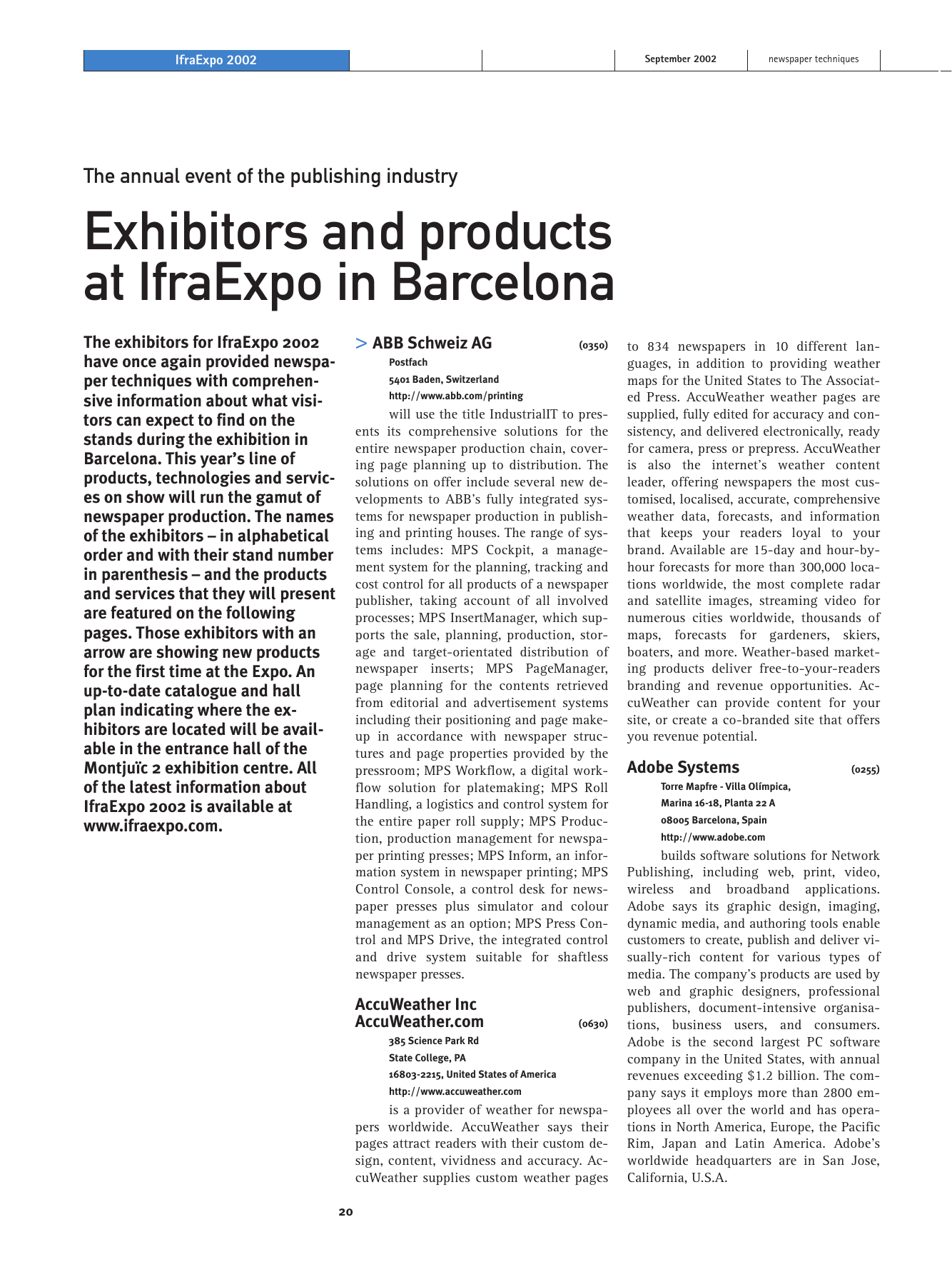 Exhibitors And Products At Ifraexpo In Barcelona Wan Ifra Manualzz