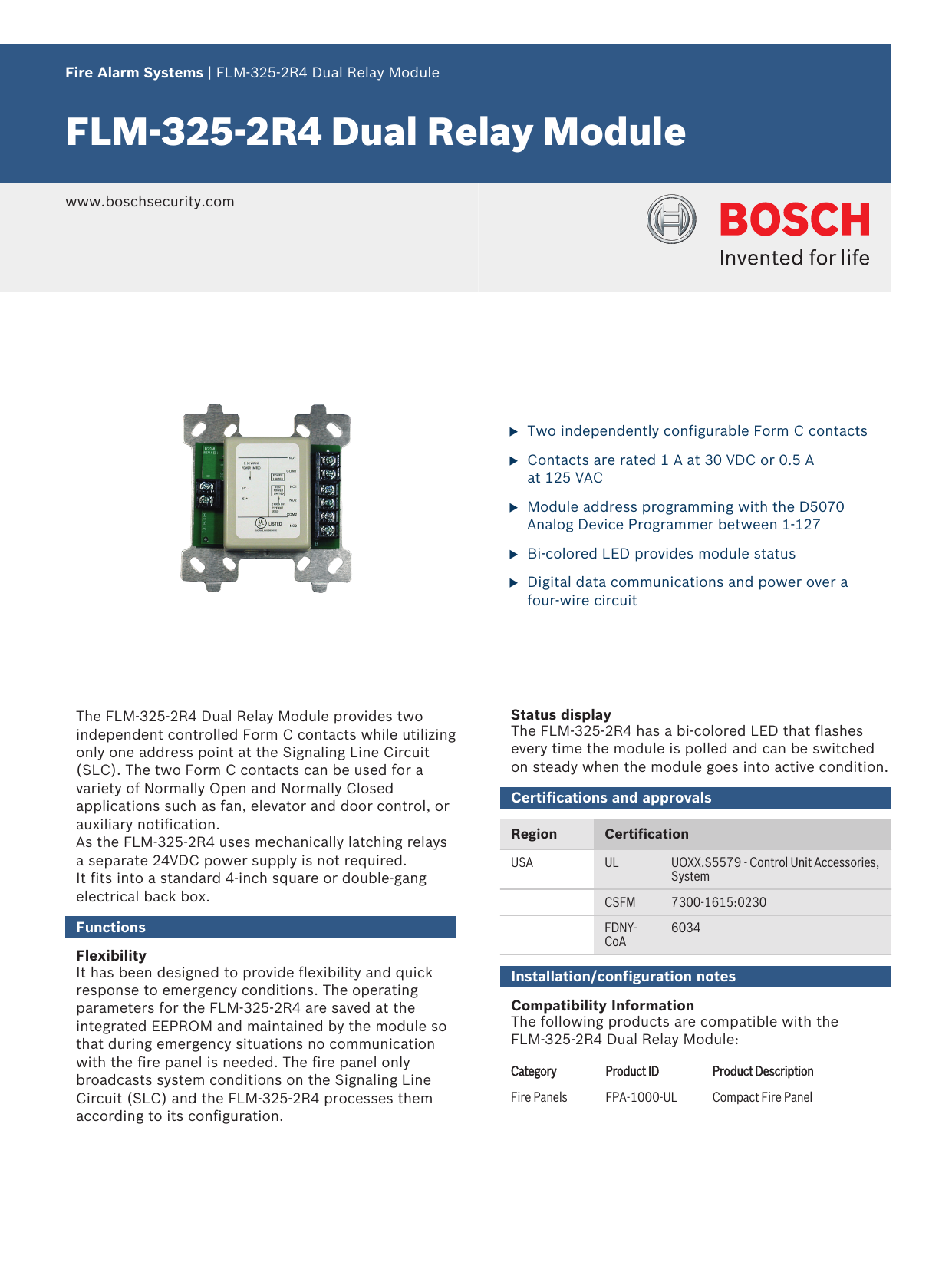 Flm 325 2r4 Dual Relay Module Manualzz