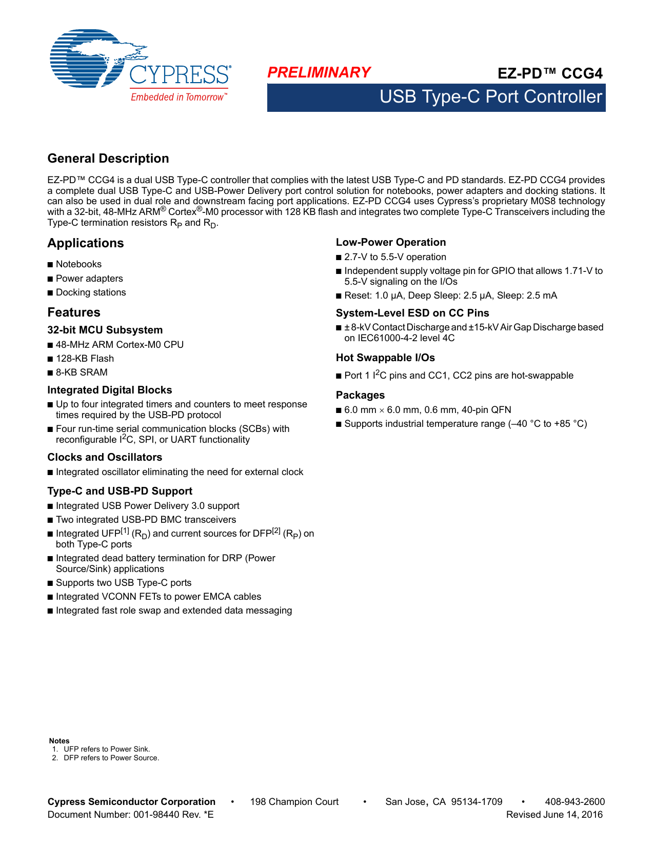 EZ-PD™ CCG4 USB Type-C Port Controller | Manualzz