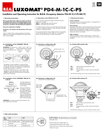 LUXOMAT PD4-M-1C-C-PS Installation And Operating Instruction | Manualzz