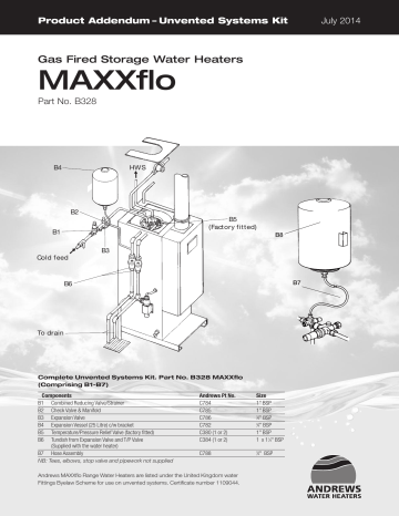 andrews MAXXflo - Unvented kit - Technical specification sheet - 0.18MB ...