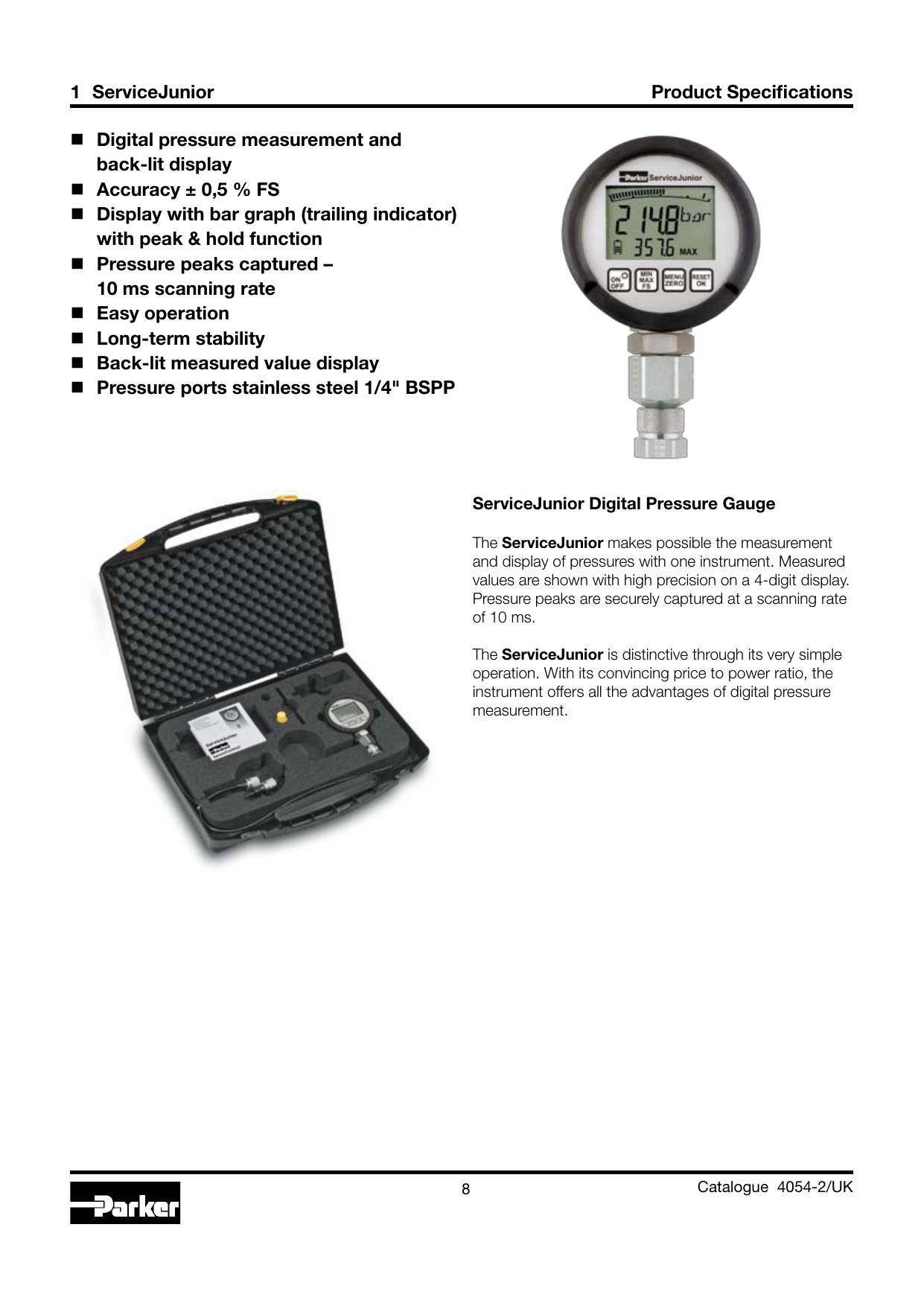 SensoControl ServiceJunior Digital Pressure Gauge SCJN-600-01 