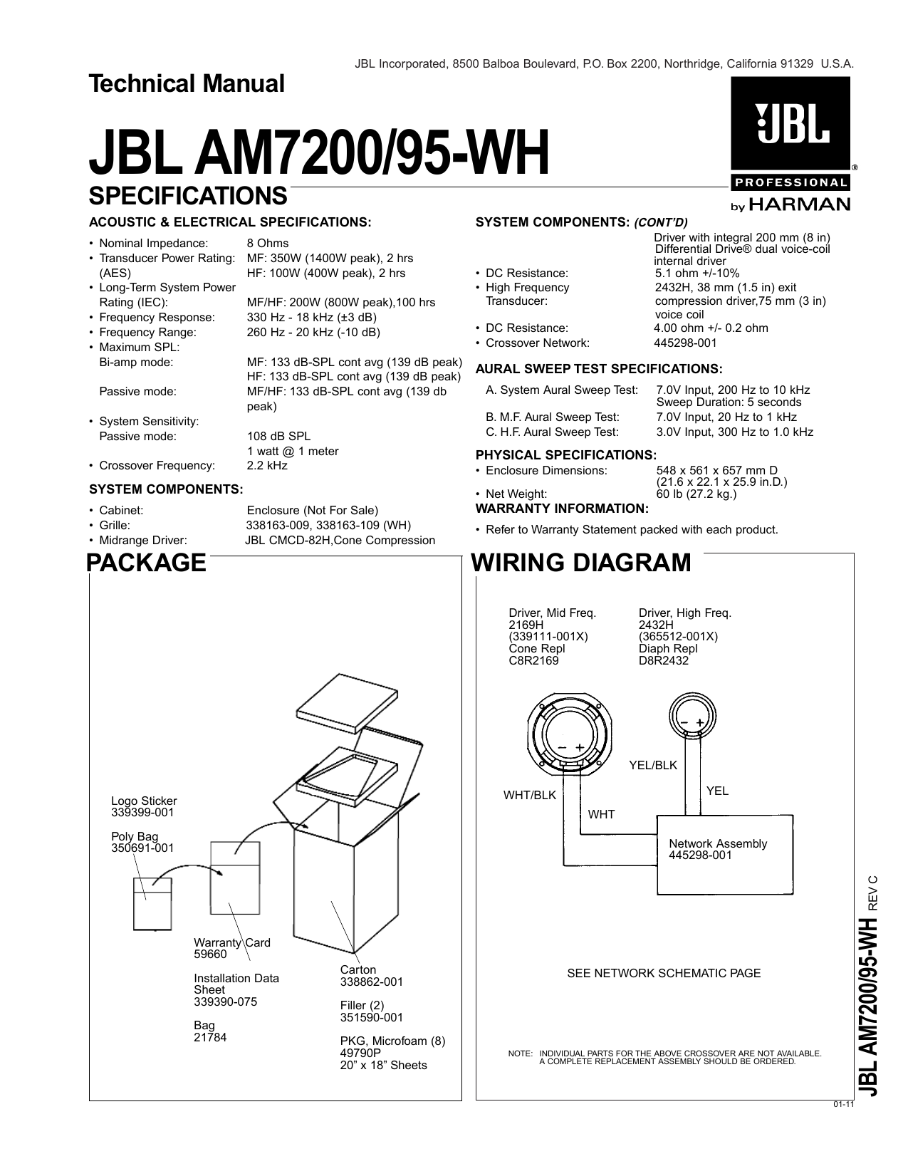 Jbl Am7200 95 Wh Jbl Pro Service Manualzz