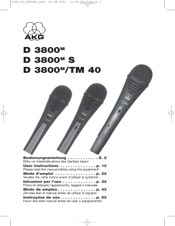 Microphone AKG D 3800 – état Comme Neuf – Occasion