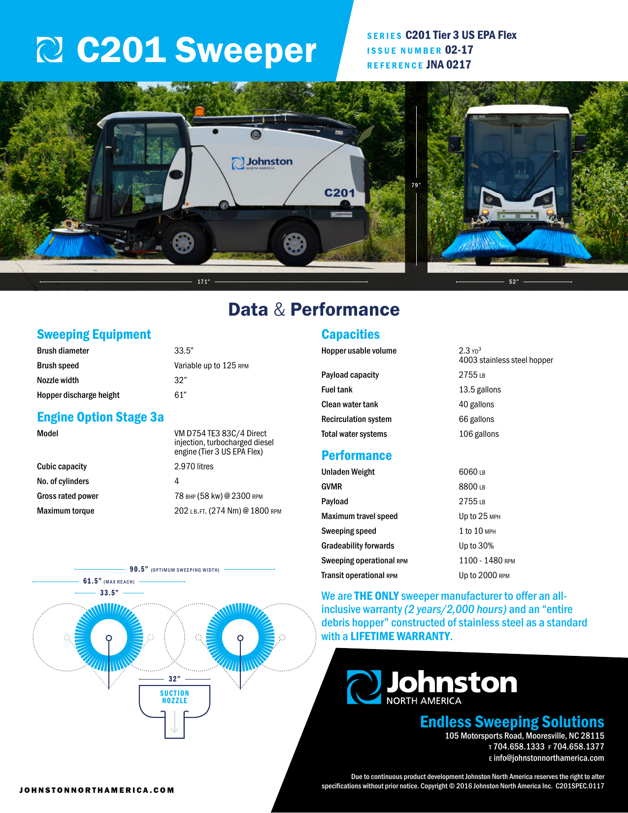 C201 Spec Sheet Johnston North America Manualzz