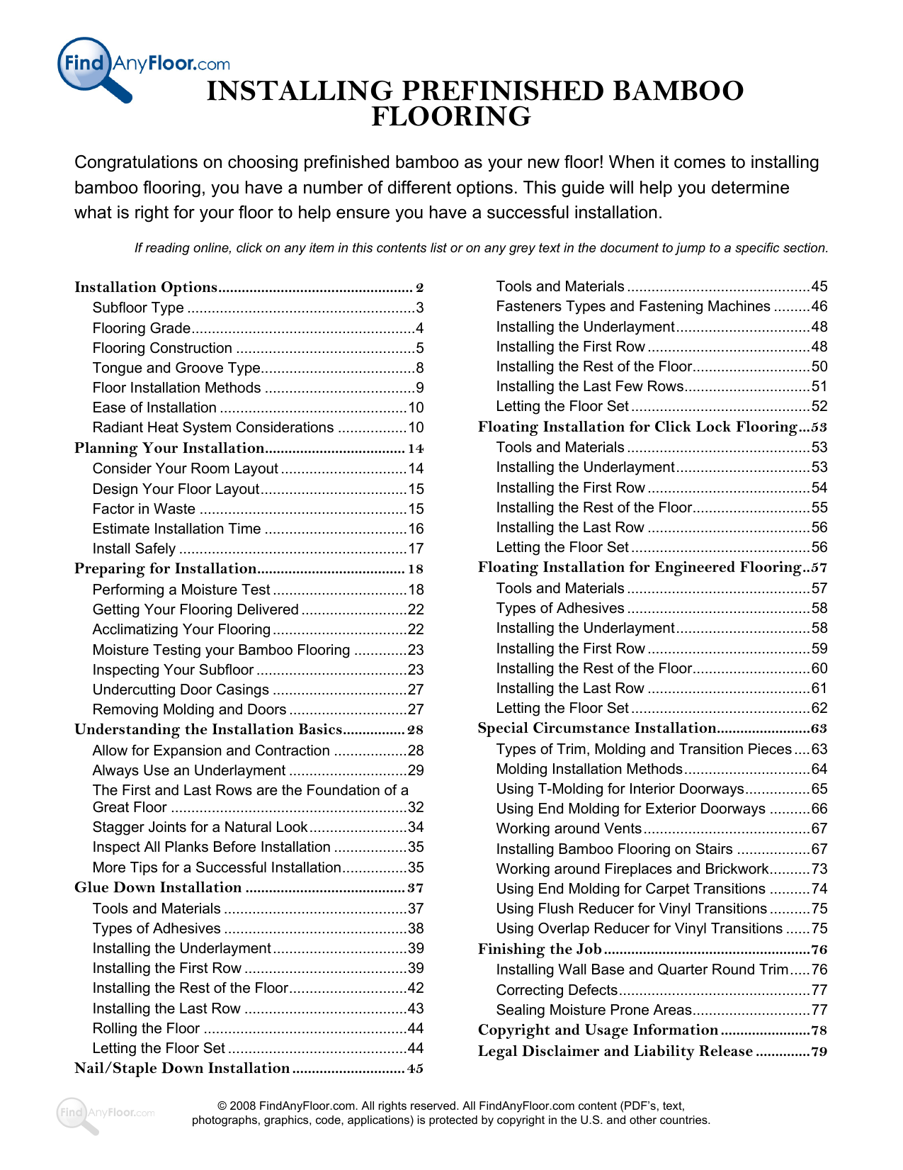Installing Prefinished Bamboo Flooring Manualzz