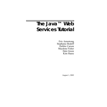 The Java Web Services Tutorial Manualzz