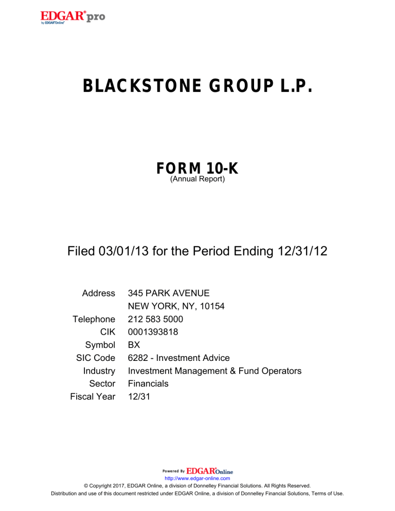 Blackstone Group Lp Manualzz