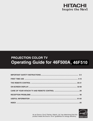 Hitachi 46F500A Operating Guide | Manualzz