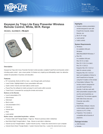 keyspan presentation remote manual