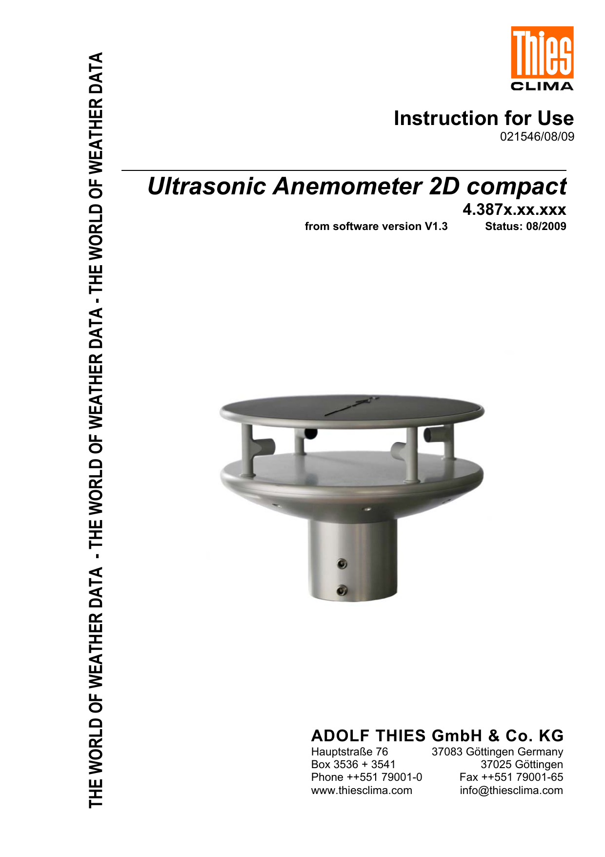 USAnemometer 2D compact Manualzz