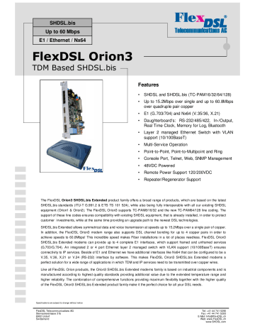 FlexDSL Orion3 | Manualzz