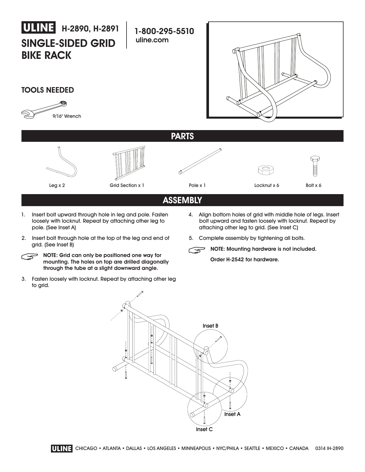 bike rack uline