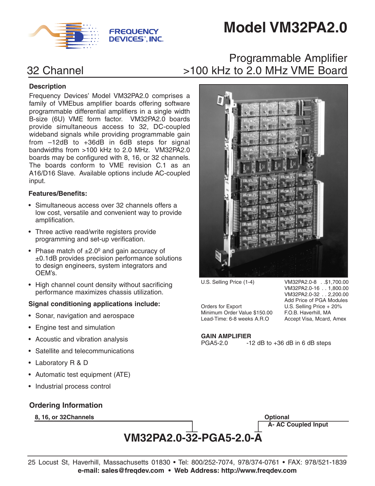 Model Vm32pa2 0 Frequency Devices Manualzz Com