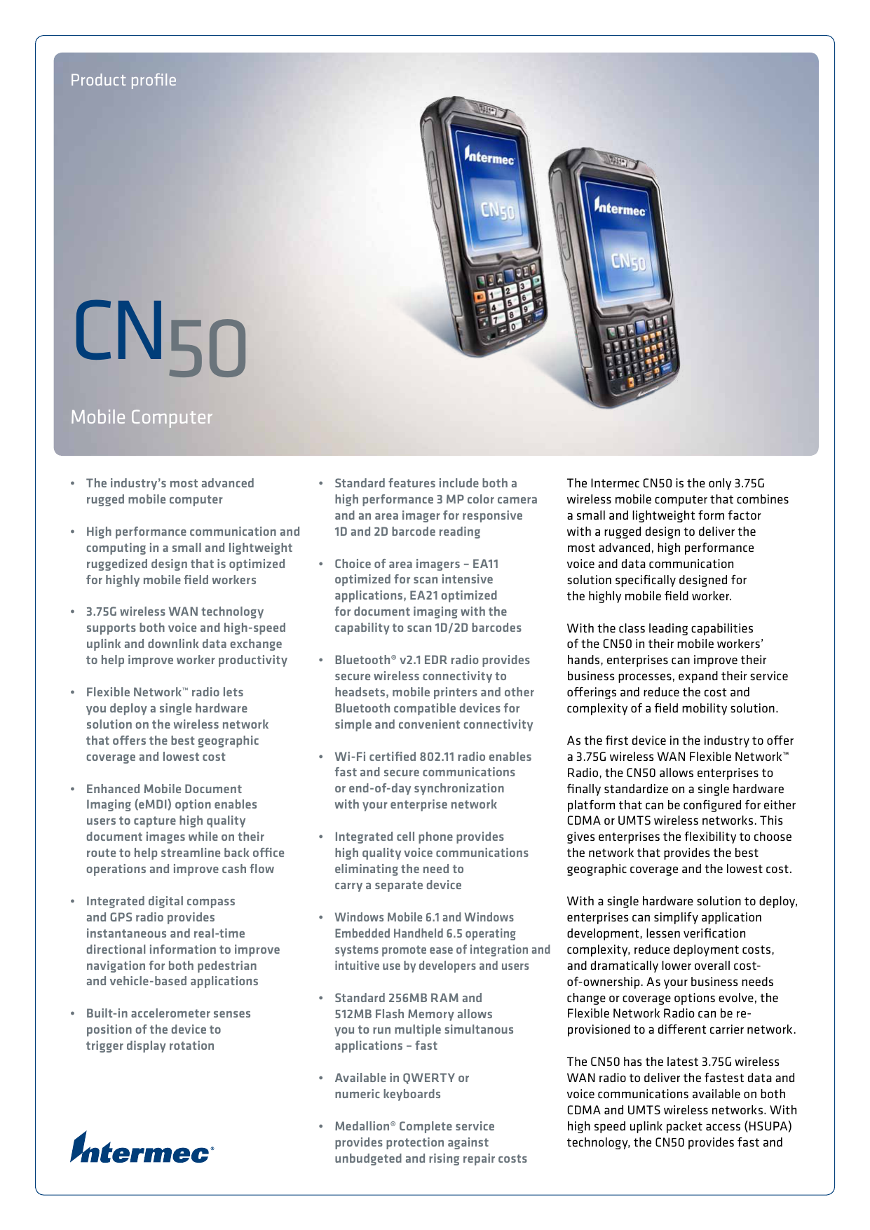 Intermec CN50 Datasheet | Manualzz